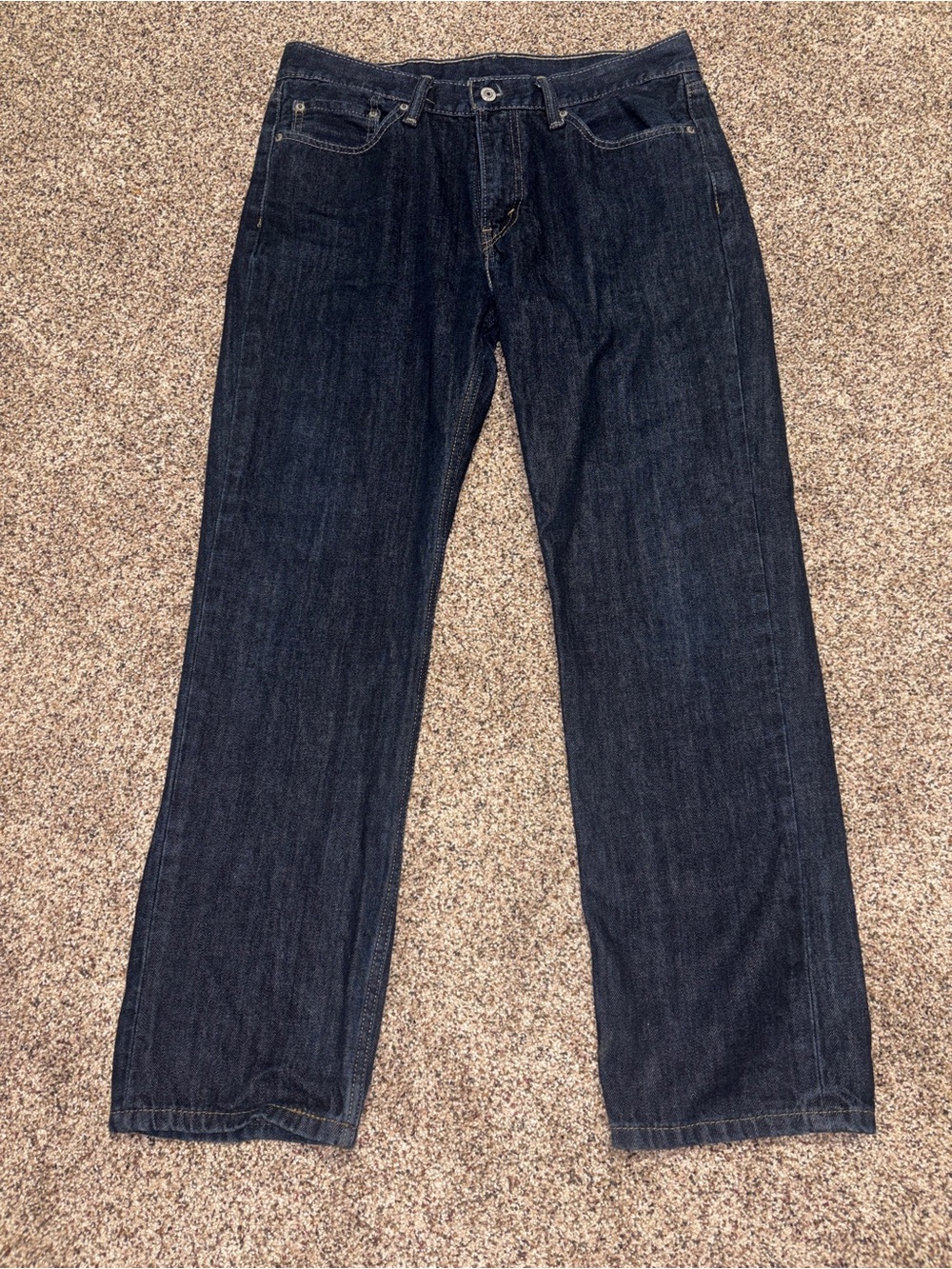 Levi's 514 Straight Fit Jeans Men's W33 L30 Dark Wash Indigo Denim Blue Red Tab